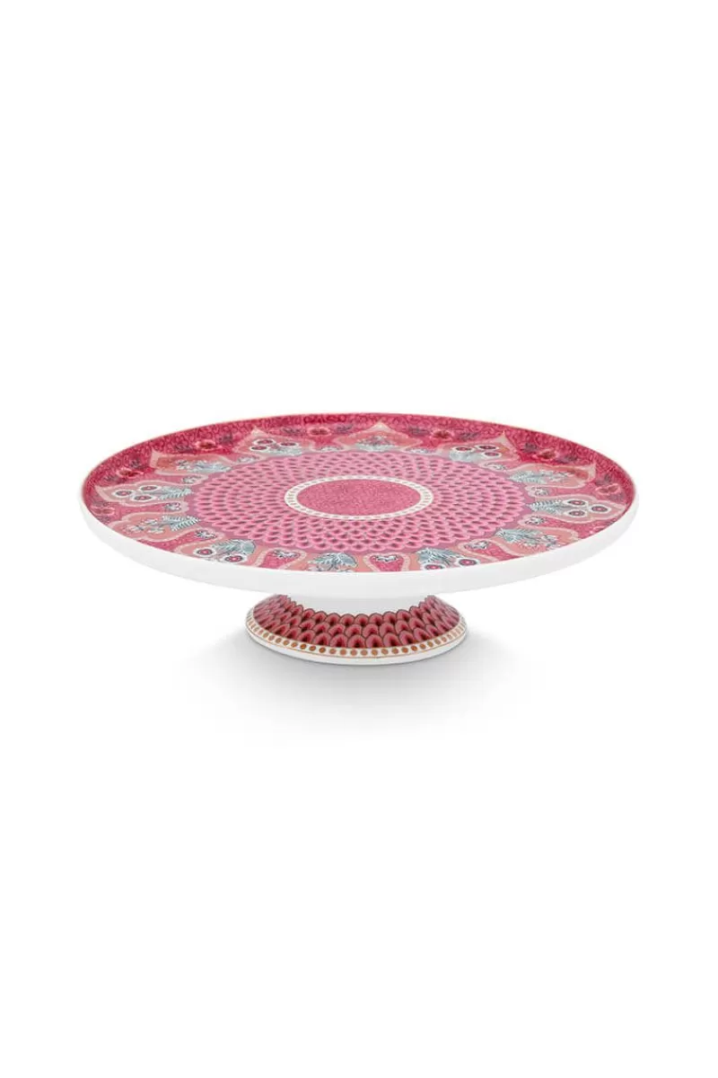 Pip Studio Plateau A Gâteaux De Petite Taille Flower Festival Rose Fonce Fashion