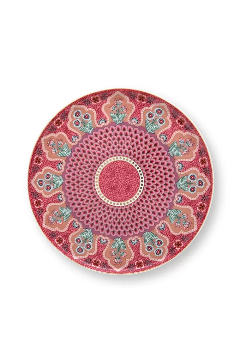Pip Studio Plateau A Gâteaux De Petite Taille Flower Festival Rose Fonce Fashion