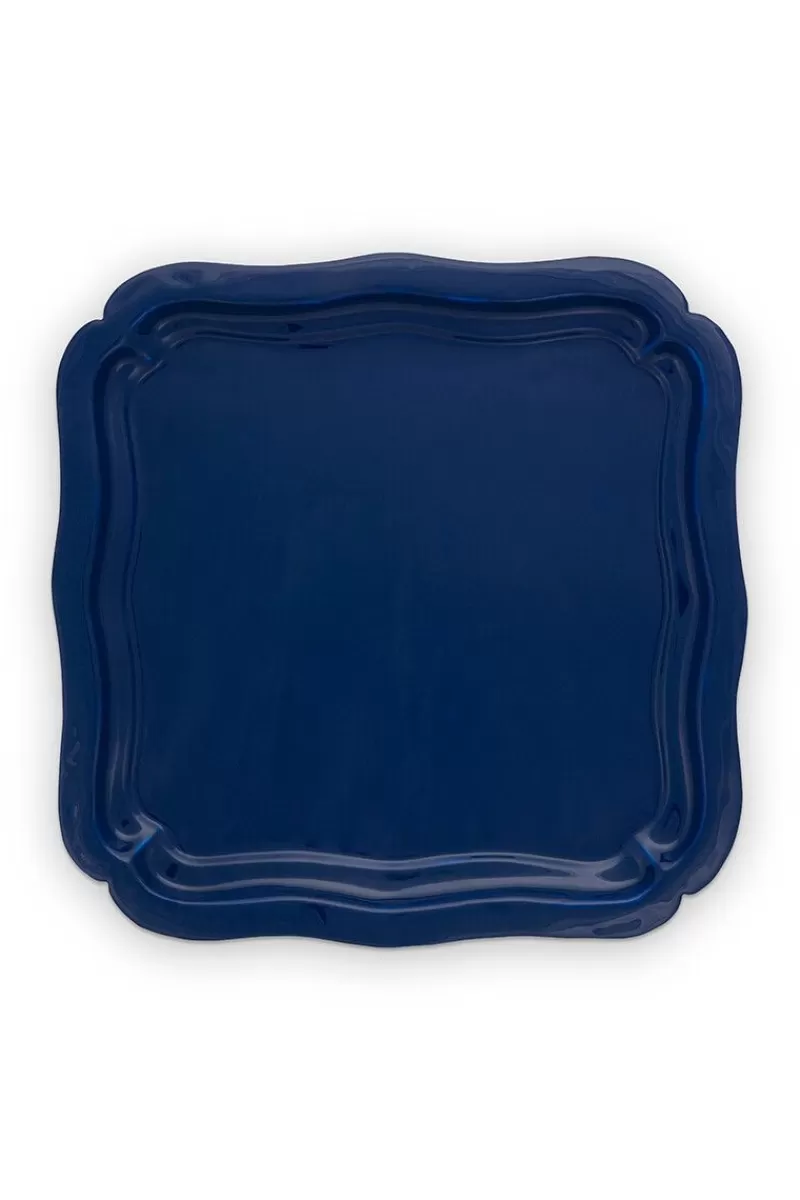 Pip Studio Plateau Carre Emaille En Coloris Bleu Best Sale