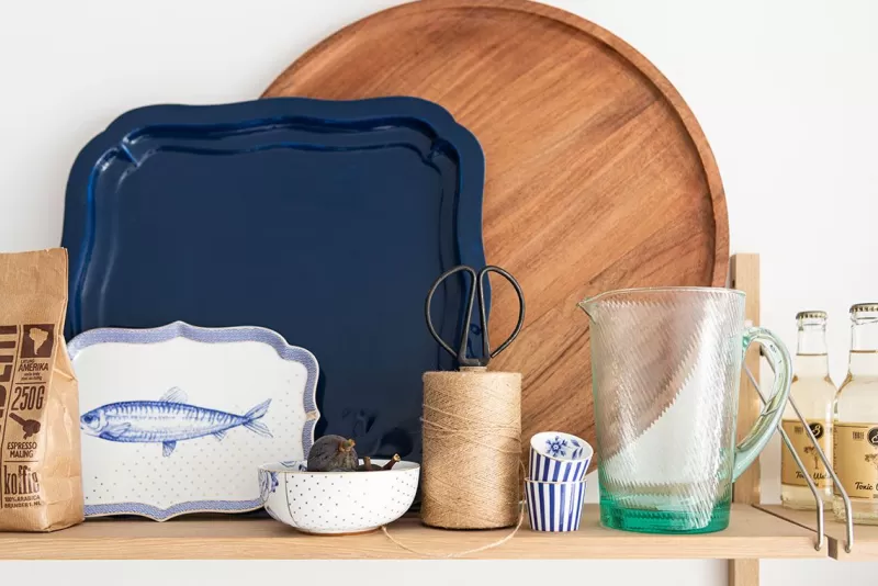 Pip Studio Plateau Carre Emaille En Coloris Bleu Best Sale
