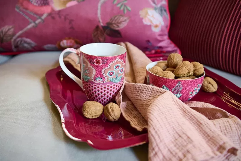 Pip Studio Plateau Carre Emaille En Coloris Fonce Rose Sale