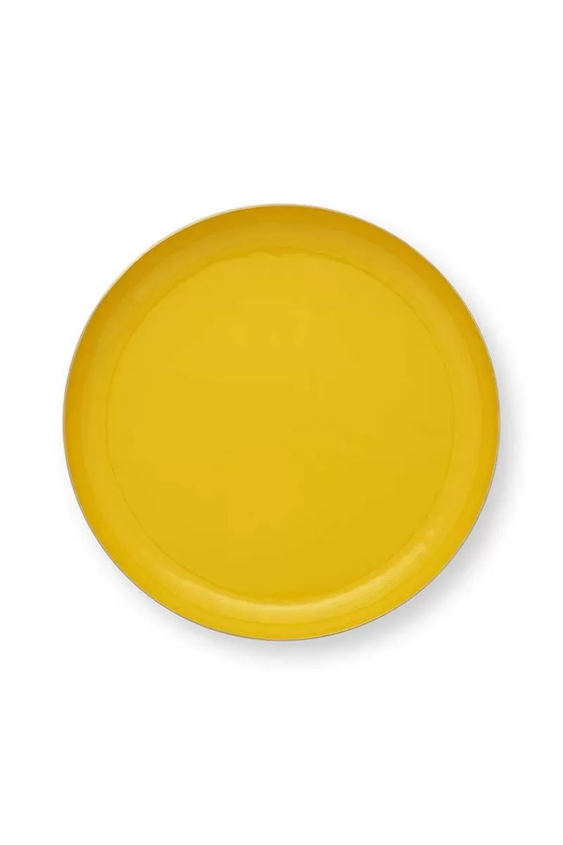 Pip Studio Plateau Emaille En Coloris 30 Cm Jaune Discount