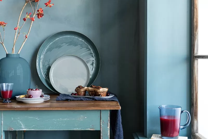 Pip Studio Plateau Emaille En Coloris Bleu Fonce 50 Cm Clearance