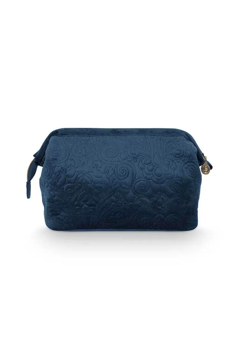 Pip Studio Pochette A Cosmetiques De Grande Taille En Velours Quiltey Days En Coloris Bleu Clearance