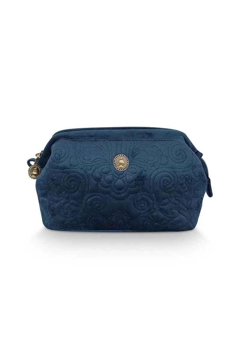 Pip Studio Pochette A Cosmetiques De Petite Taille En Velours Quiltey Days En Coloris Bleu Online