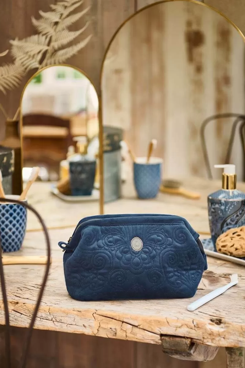 Pip Studio Pochette A Cosmetiques De Petite Taille En Velours Quiltey Days En Coloris Bleu Online