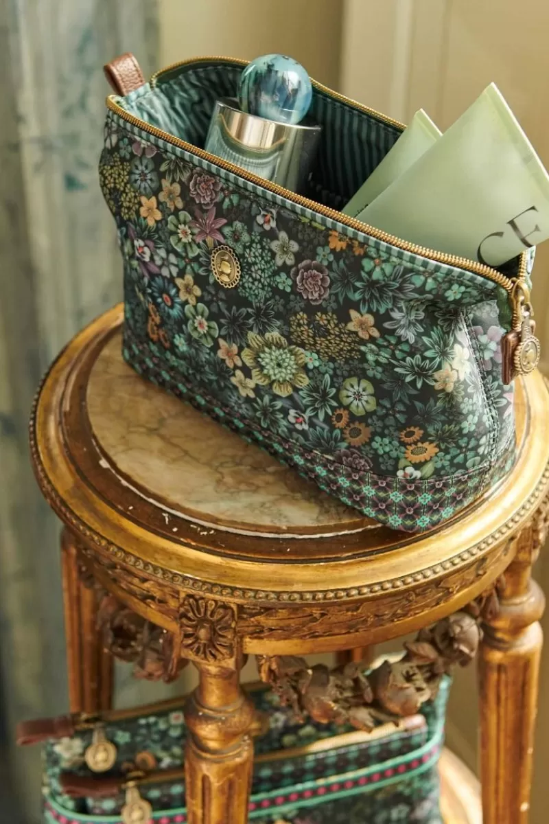 Pip Studio Pochette A Cosmetiques De Taille Moyenne Tutti I Fiori Vert Outlet