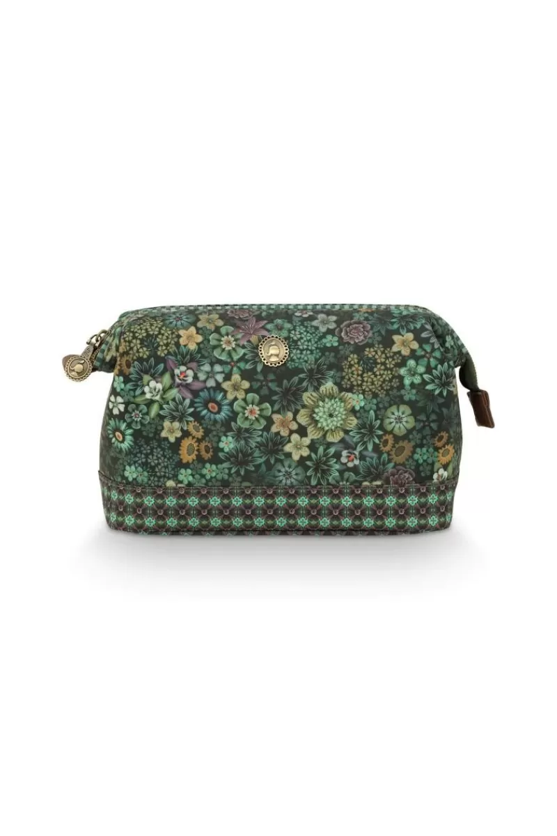 Pip Studio Pochette A Cosmetiques De Taille Moyenne Tutti I Fiori Vert Outlet