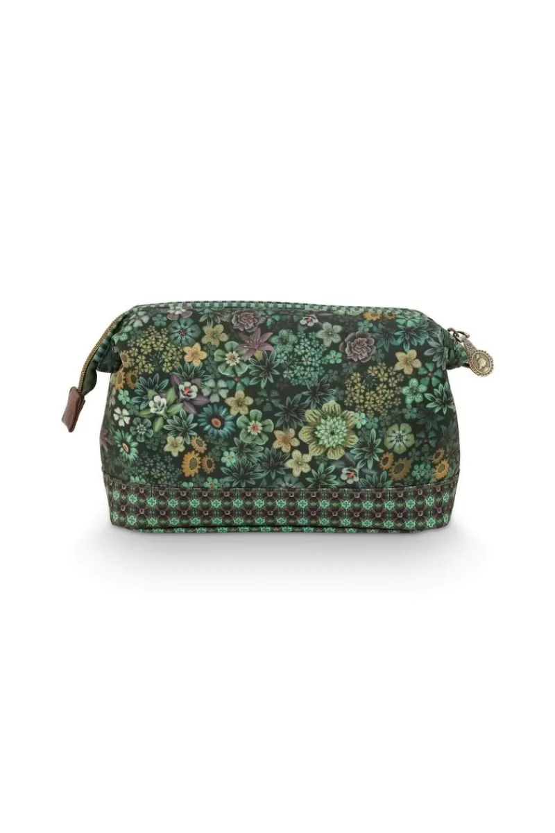 Pip Studio Pochette A Cosmetiques De Taille Moyenne Tutti I Fiori Vert Outlet