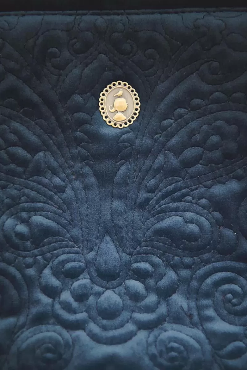 Pip Studio Pochette A Cosmetiques De Tres Grande Taille En Velours Quiltey Days En Coloris Bleu Shop