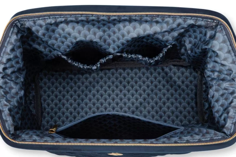 Pip Studio Pochette A Cosmetiques De Tres Grande Taille En Velours Quiltey Days En Coloris Bleu Shop