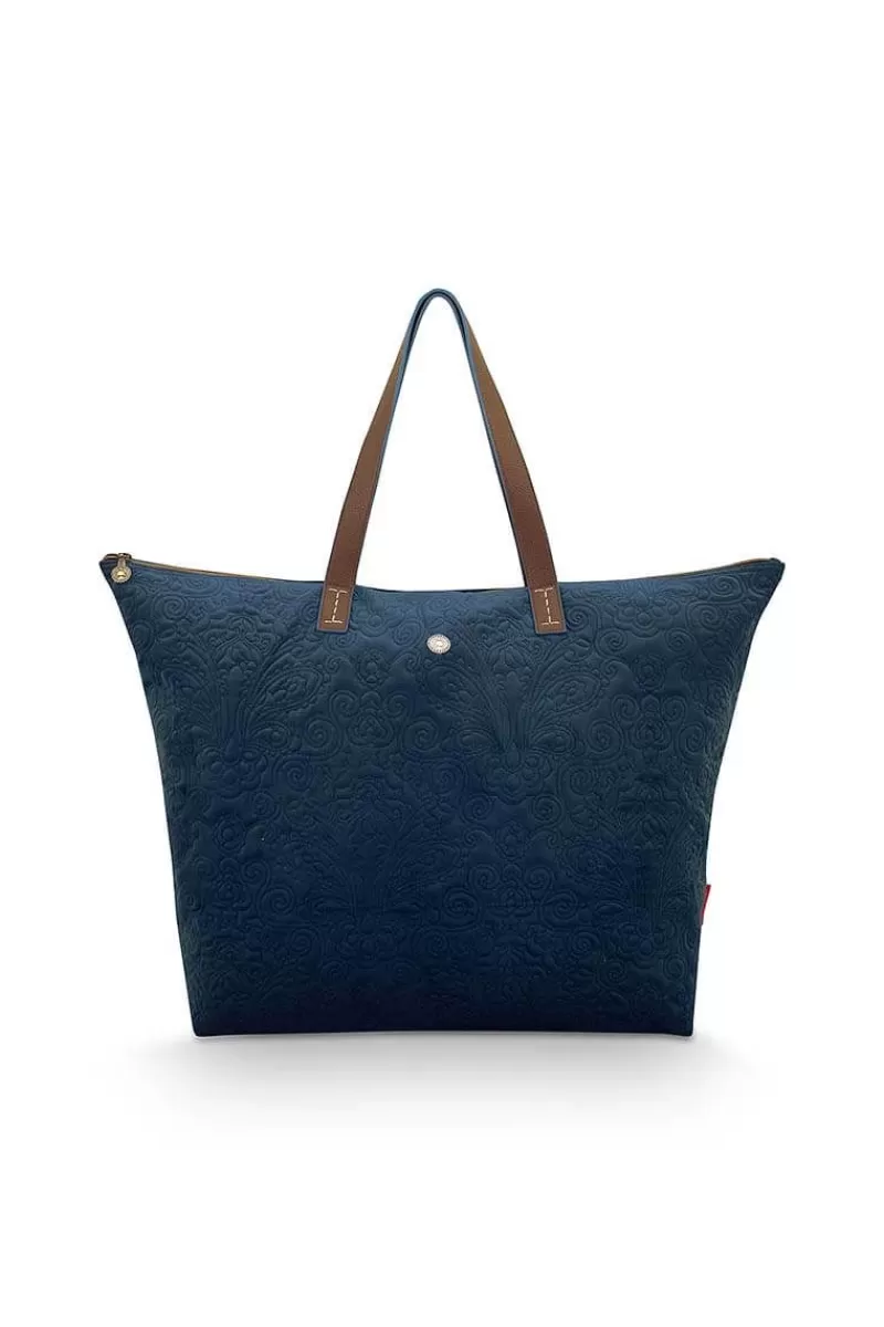 Pip Studio Sac Cabas En Velours Quiltey Days En Coloris Bleu Hot