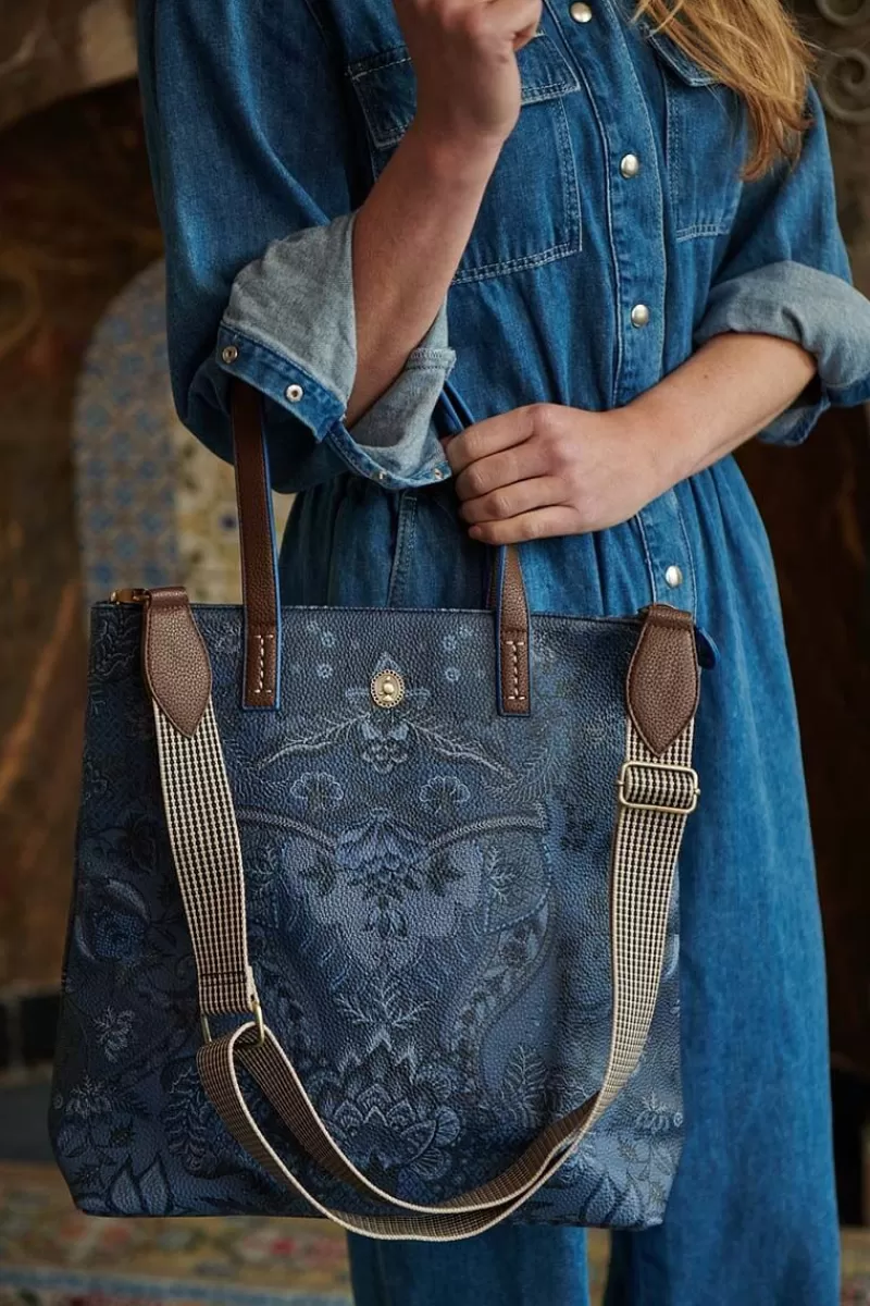 Pip Studio Sac Shopping Carre Kyoto Festival En Coloris Bleu Hot