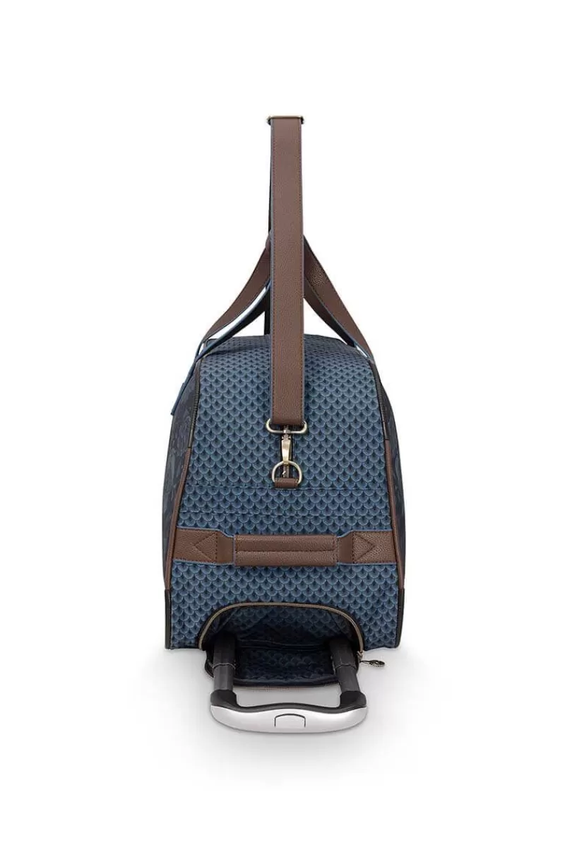 Pip Studio Sac Week-End A Roulettes Kyoto Festival En Coloris Bleu Shop