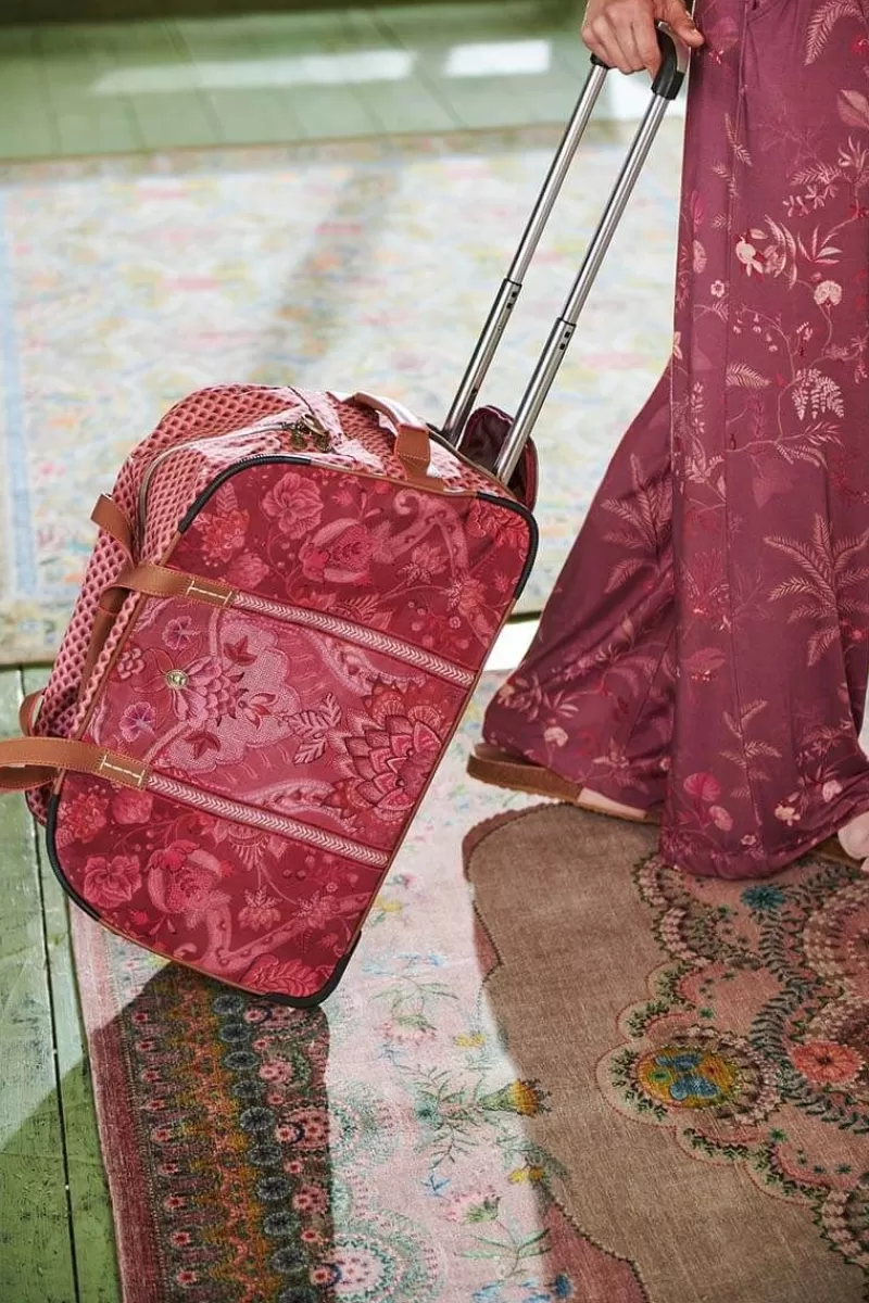 Pip Studio Sac Week-End A Roulettes Kyoto Festival En Coloris Fonce Rose Flash Sale