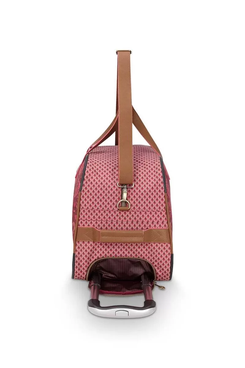 Pip Studio Sac Week-End A Roulettes Kyoto Festival En Coloris Fonce Rose Flash Sale