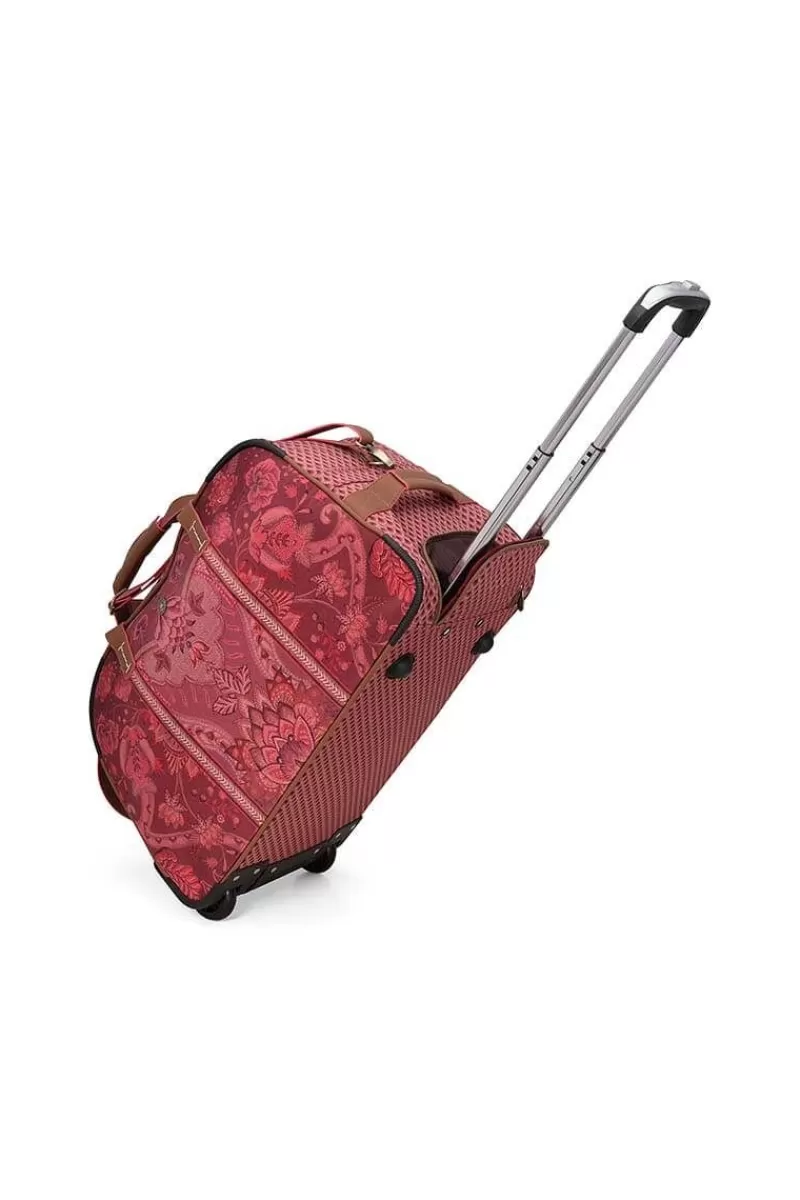 Pip Studio Sac Week-End A Roulettes Kyoto Festival En Coloris Fonce Rose Flash Sale