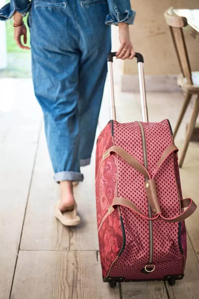 Pip Studio Sac Week-End A Roulettes Kyoto Festival En Coloris Fonce Rose Flash Sale