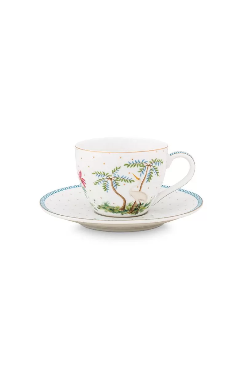 Pip Studio Tasse Et Soucoupe A Expresso A Pois Jolie En Coloris Dore Blanc Discount