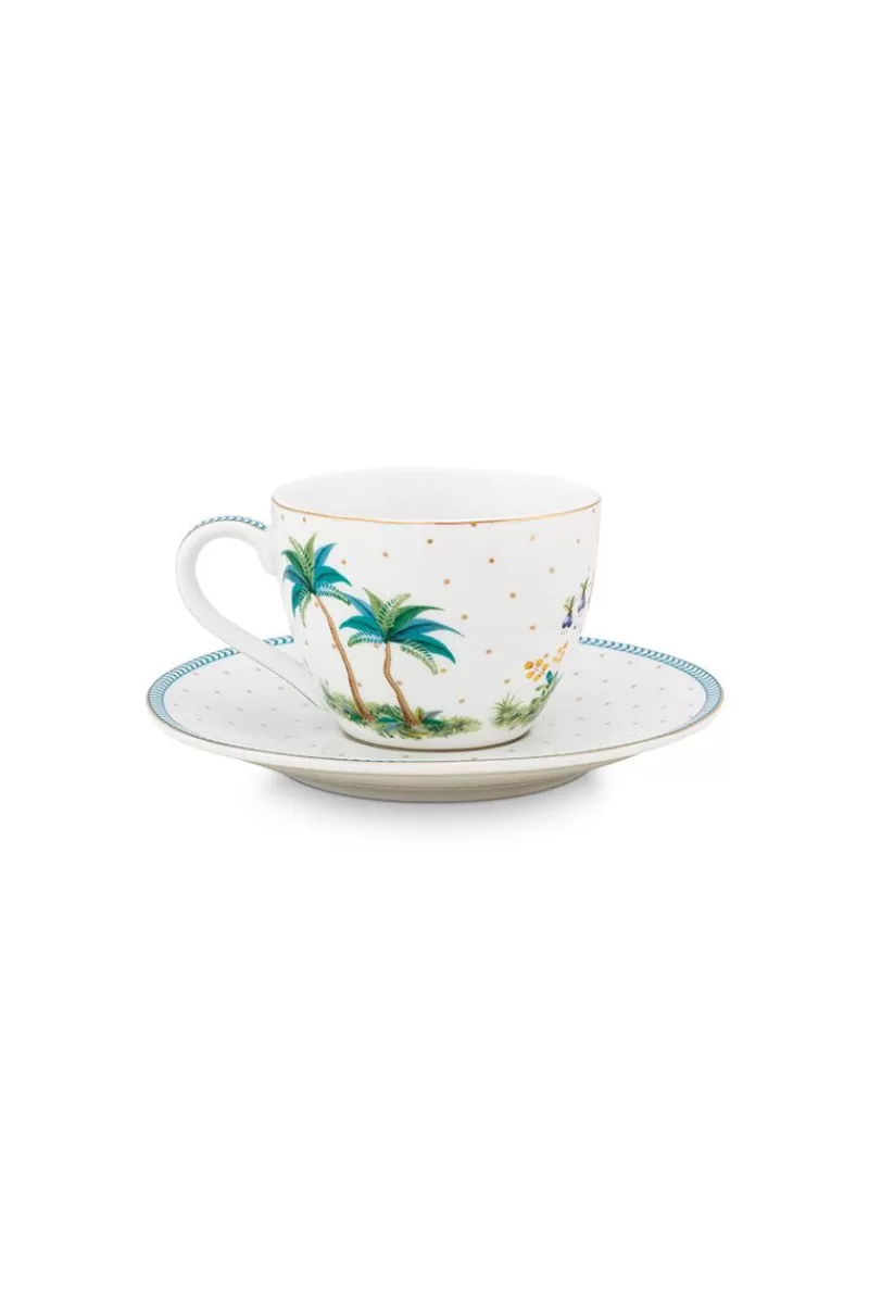 Pip Studio Tasse Et Soucoupe A Expresso A Pois Jolie En Coloris Dore Blanc Discount