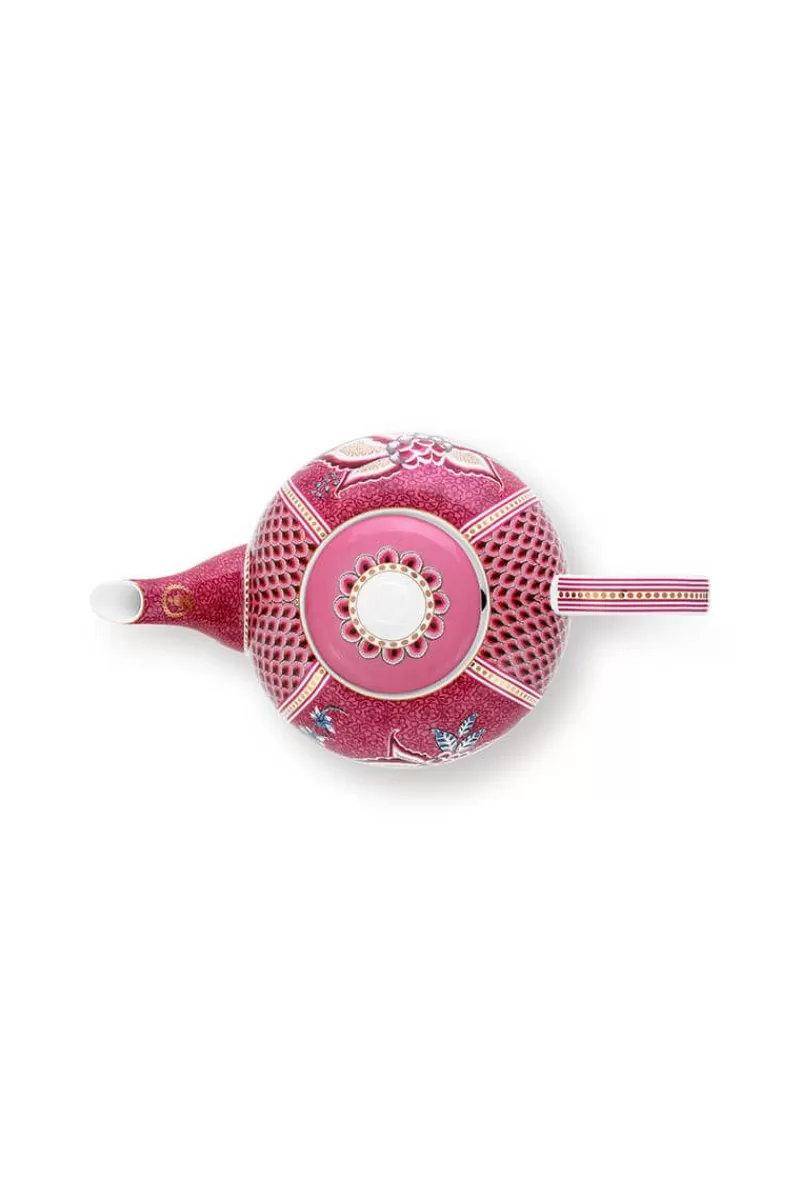 Pip Studio Théiere De Grande Taille Flower Festival Rose Fonce Clearance