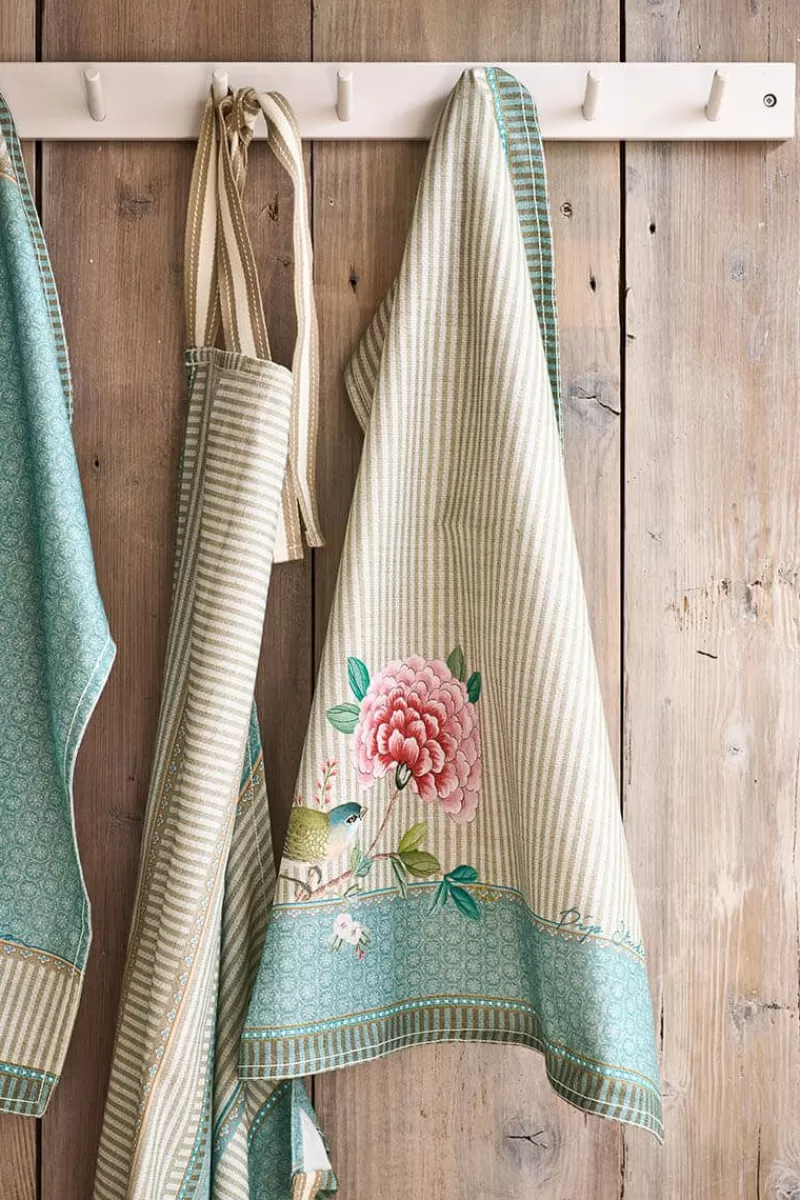 Pip Studio Torchon De Cuisine Blushing Birds En Coloris Kaki Sale