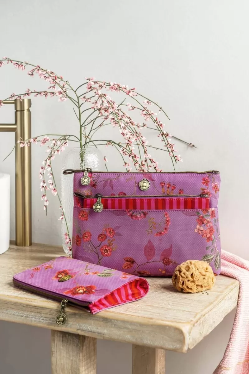 Pip Studio Trousse A Cosmetiques Combi Kawai Flower En Coloris Fuchsia Best