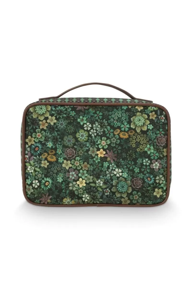 Pip Studio Trousse De Beauté Carree De Grande Taille Tutti I Fiori Vert Flash Sale
