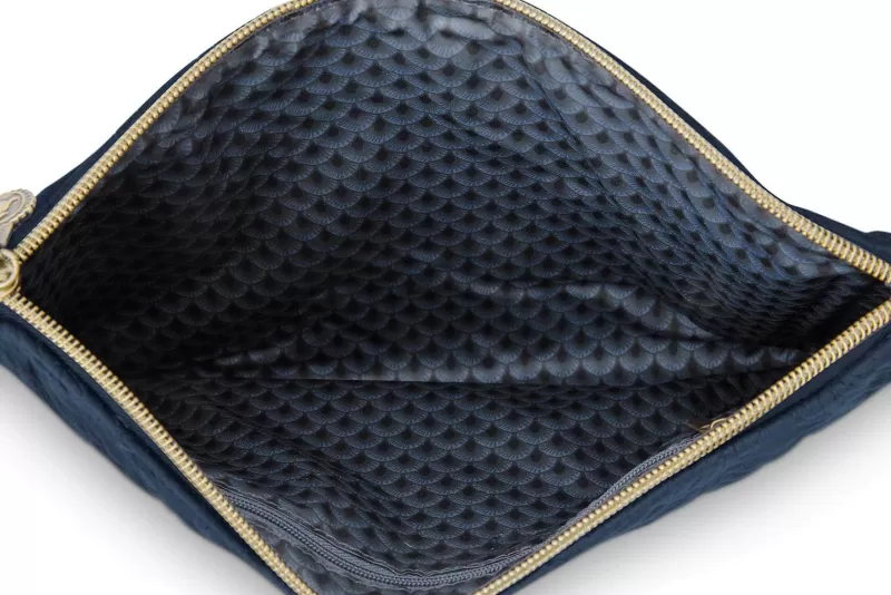 Pip Studio Trousse Plate A Cosmetiques De Grande Taille En Velours Quiltey Days En Coloris Bleu Fashion