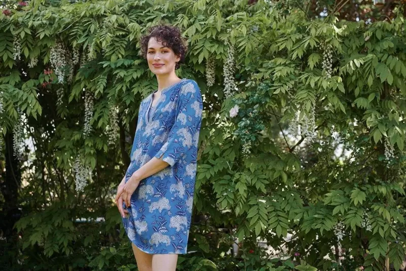 Pip Studio Tunique Flora Firenze En Coloris Cobalt Bleu Shop