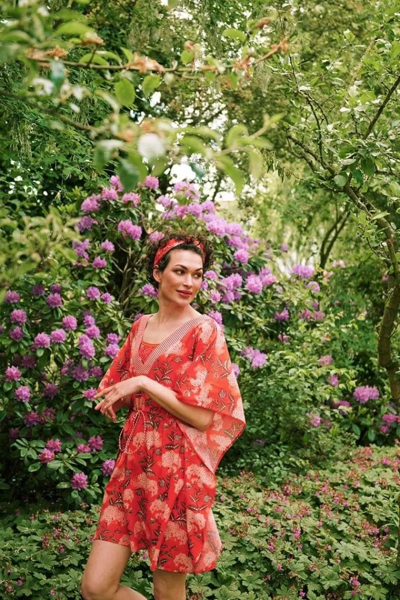 Pip Studio Tunique Flora Firenze En Coloris Corail Rouge Cheap