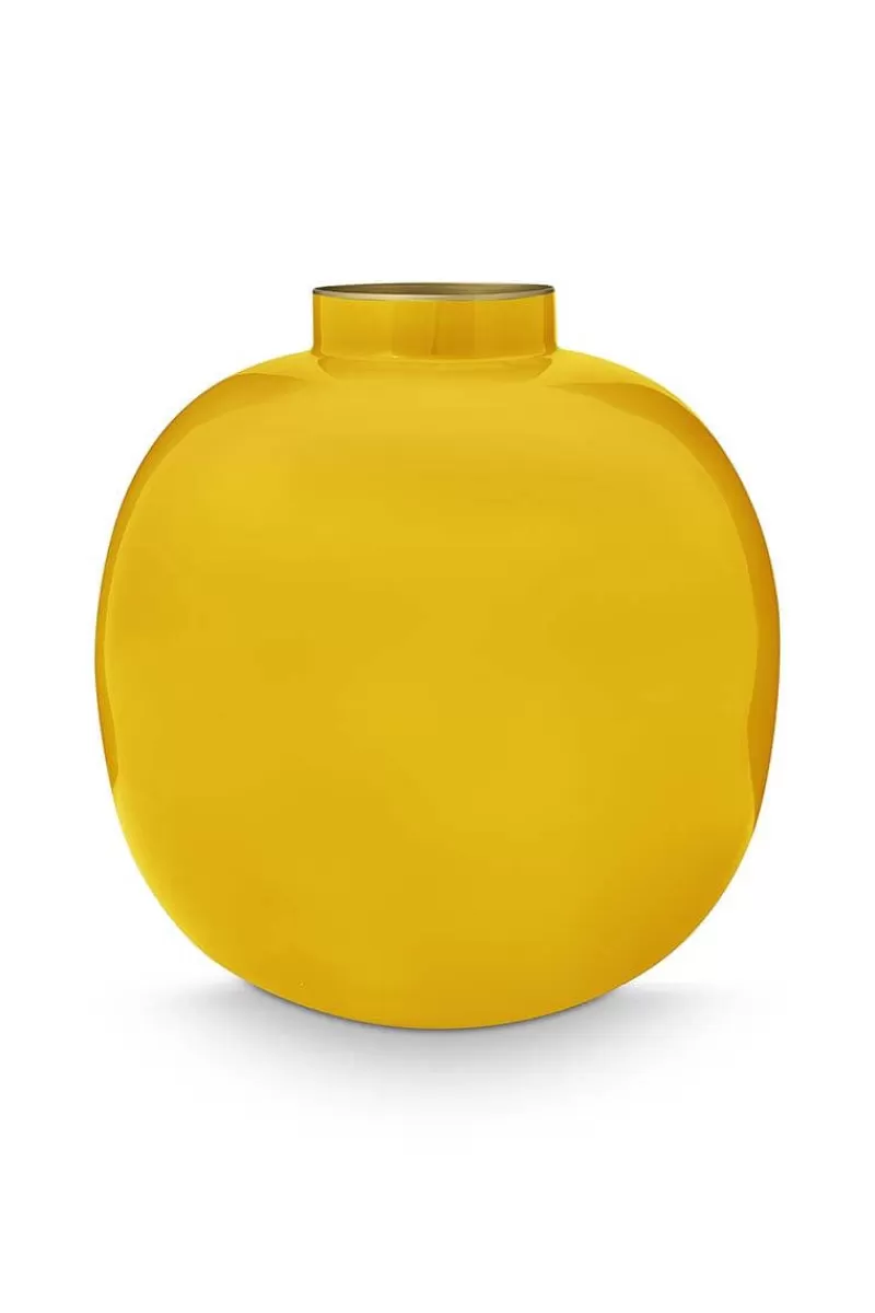 Pip Studio Vase En Metal En Coloris 23 Cm Jaune Best Sale