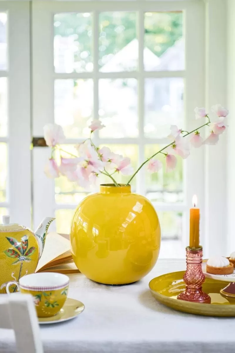 Pip Studio Vase En Metal En Coloris 23 Cm Jaune Best Sale
