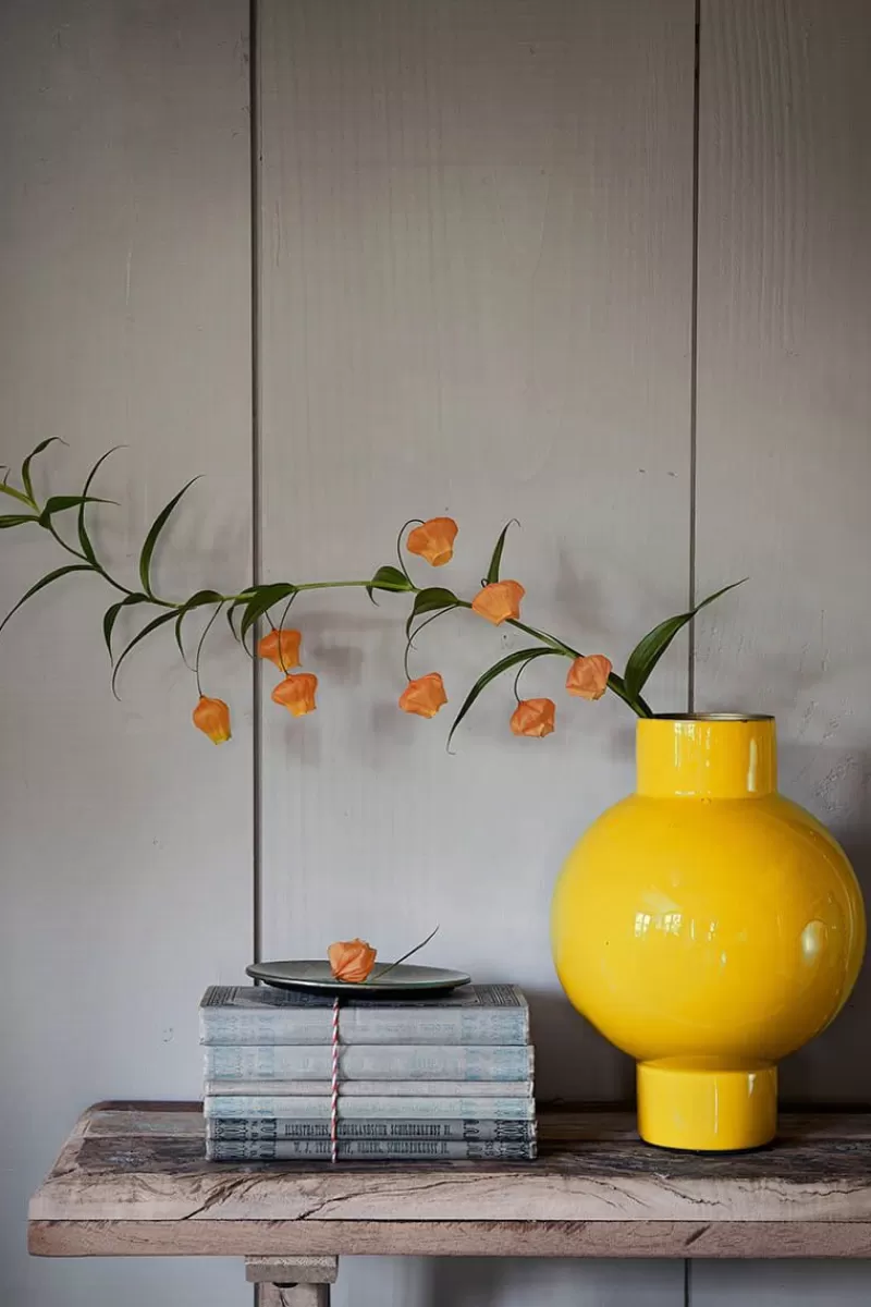 Pip Studio Vase En Metal En Coloris 24 Cm Jaune Cheap