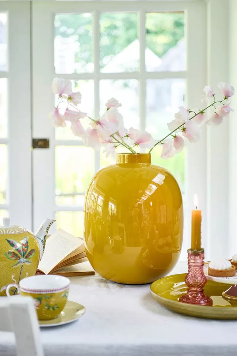 Pip Studio Vase En Metal En Coloris 32 Cm Jaune Best