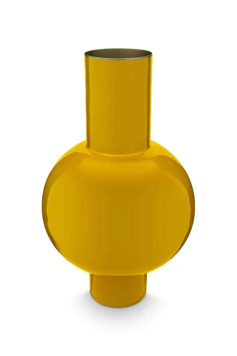 Pip Studio Vase En Metal En Coloris 40 Cm Jaune Fashion
