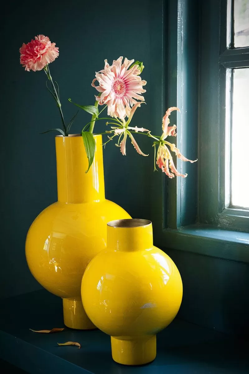 Pip Studio Vase En Metal En Coloris 40 Cm Jaune Fashion