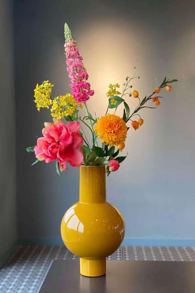 Pip Studio Vase En Metal En Coloris 40 Cm Jaune Fashion
