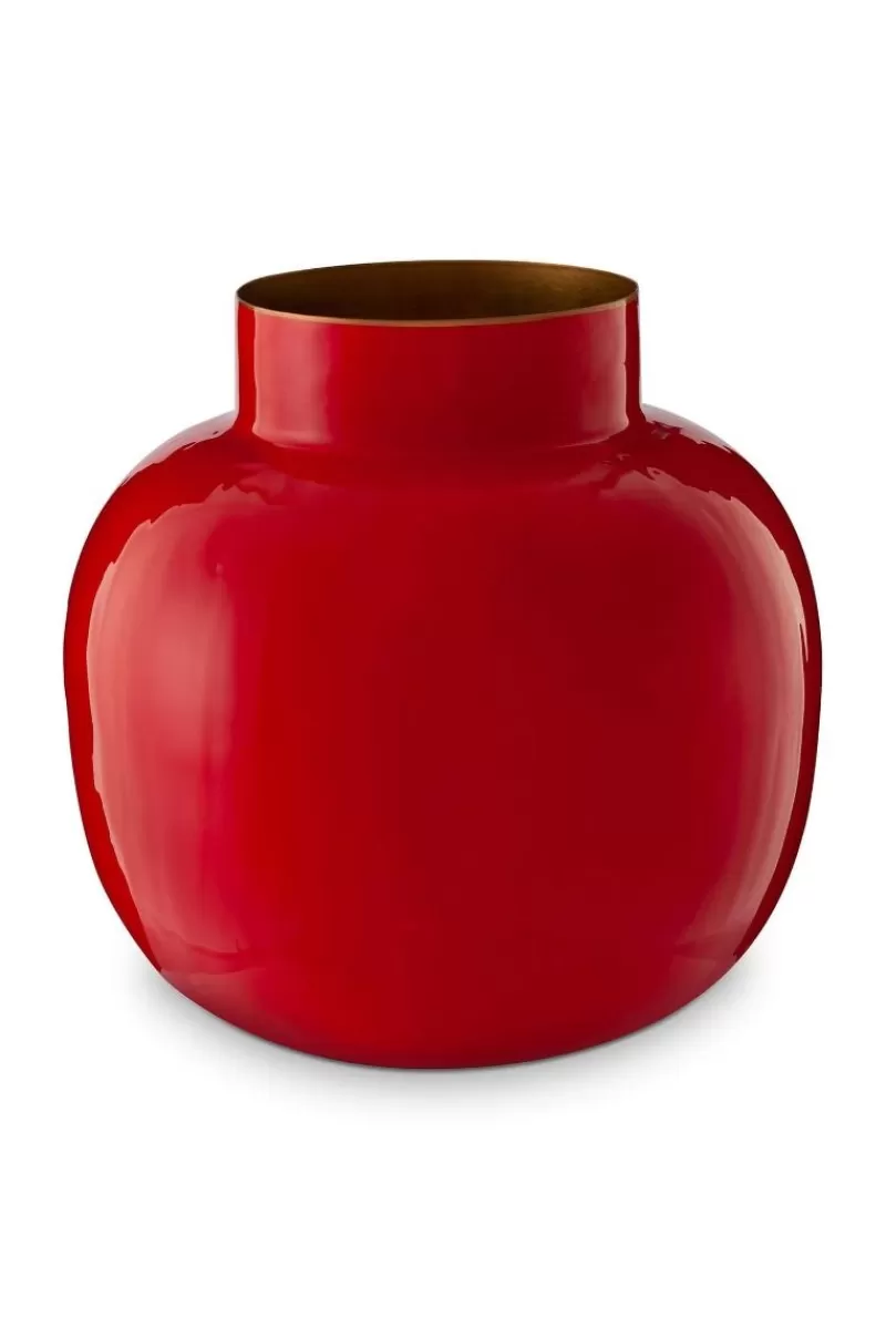 Pip Studio Vase Rond En Metal En Coloris 25 Cm Rouge Cheap