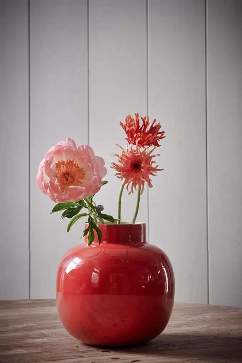 Pip Studio Vase Rond En Metal En Coloris 25 Cm Rouge Cheap