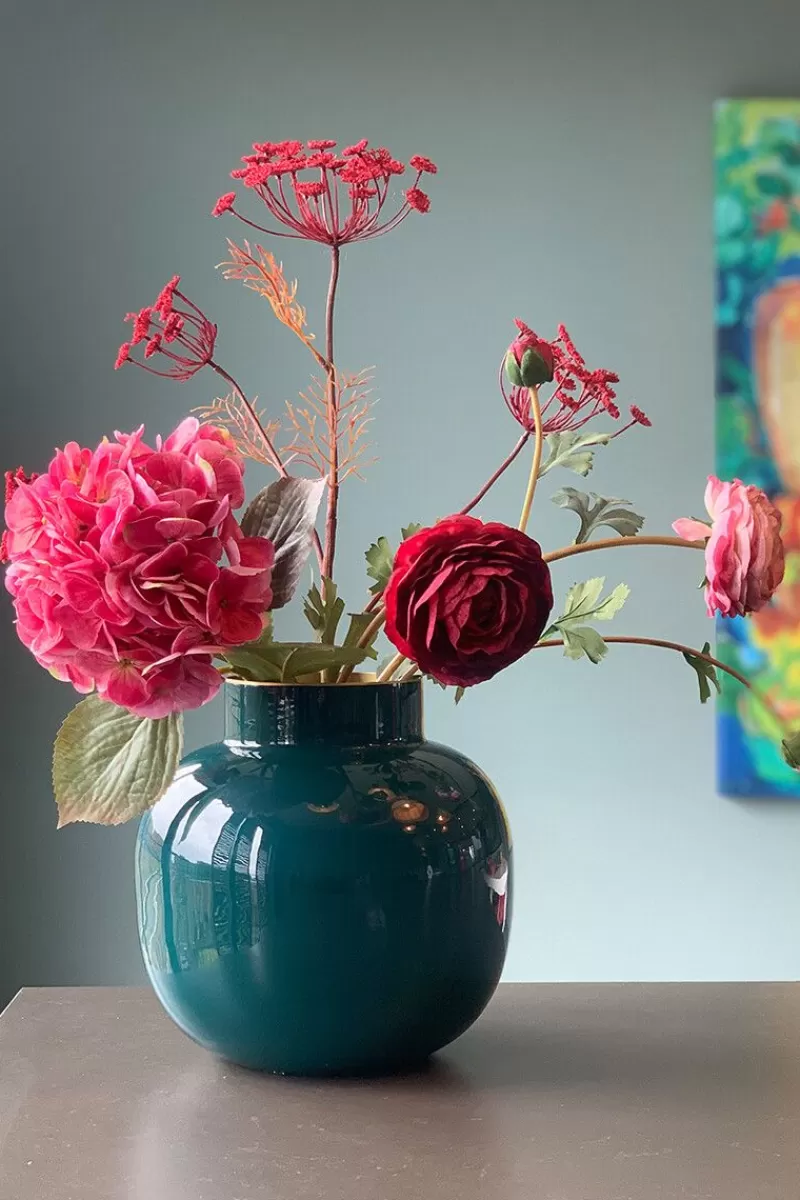 Pip Studio Vase Rond En Metal En Coloris Fonce 25 Cm Vert Outlet